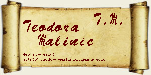 Teodora Malinić vizit kartica